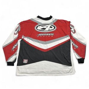 Vintage 90s Answer Racing Team 2 Motocross Jersey Style T-Shirt XL Red